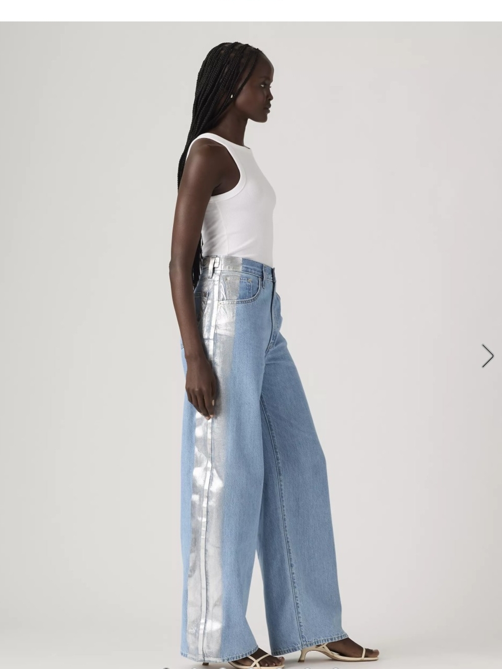 Levi's Cinch Baggy Jeans Light Blue & Silver Wide Leg